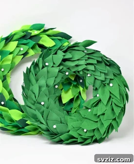 Leafy Felt Wreath