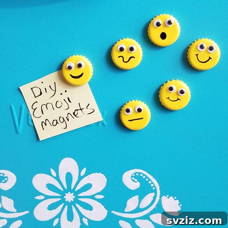 Bottle Cap Emoji Magnets