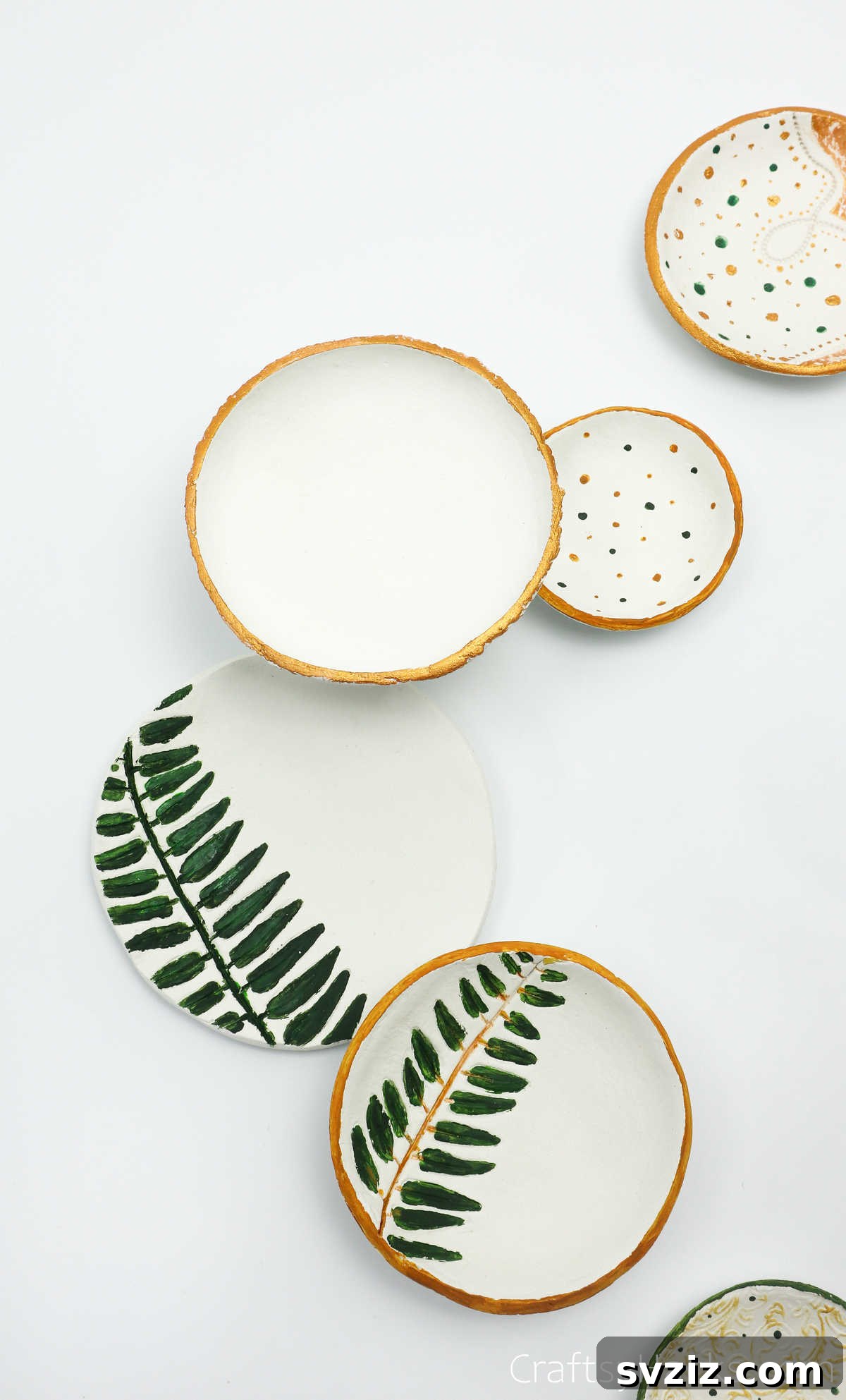 Havayla Kuruyan Kilden Kendin Yap Takı Kaseleri 43 A collection of beautifully completed clay bowls