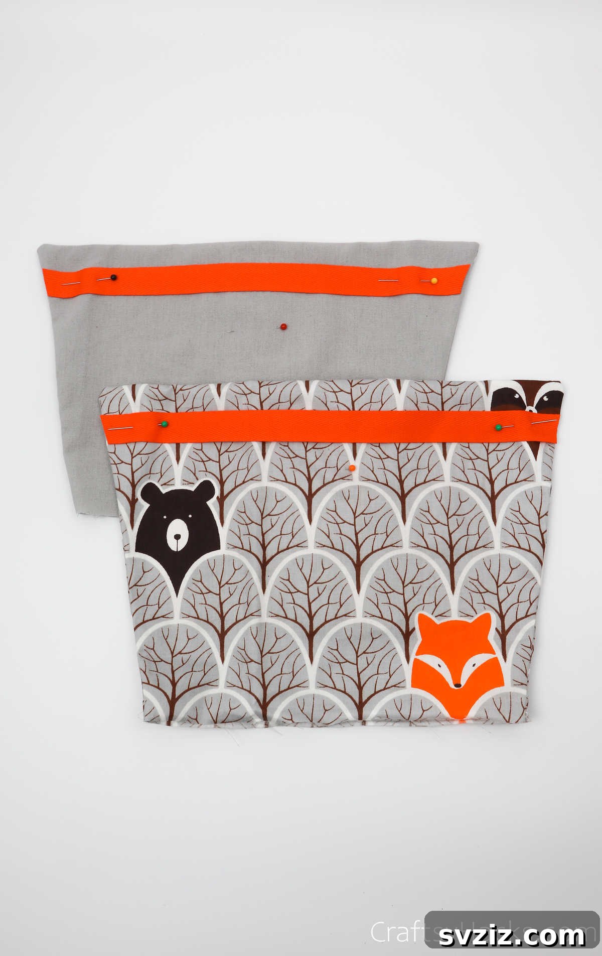 Design Your Own Mail Sorting Solution 16 Pinning twill tape onto the fabric pocket