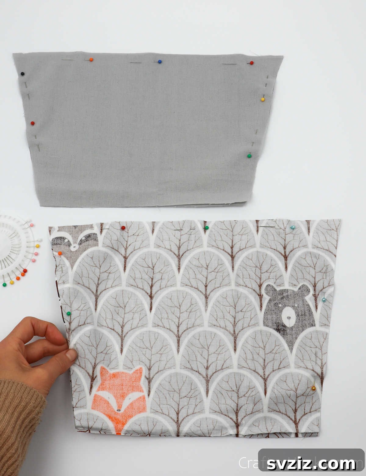 Design Your Own Mail Sorting Solution 8 Pinning the folded fabric sides for sewing
