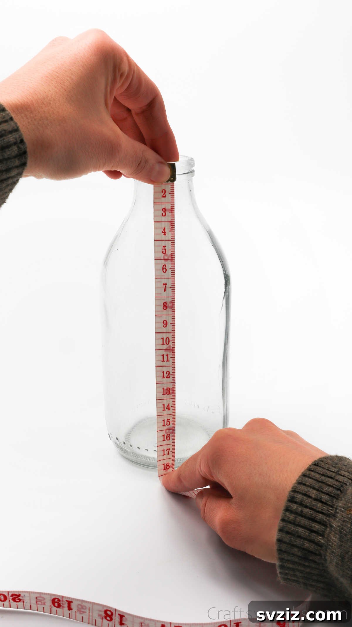 Measuring Bottle Height with a Tape Measure