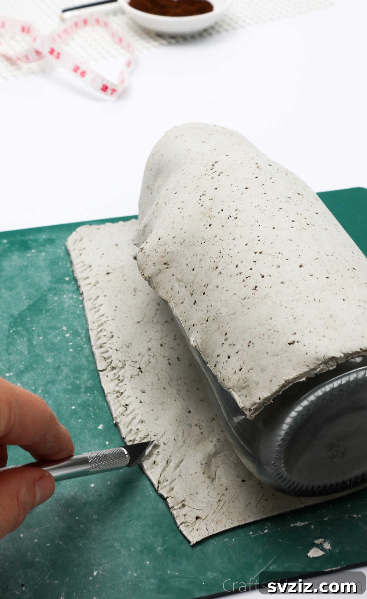 Making Notches on Clay Edge for Seam