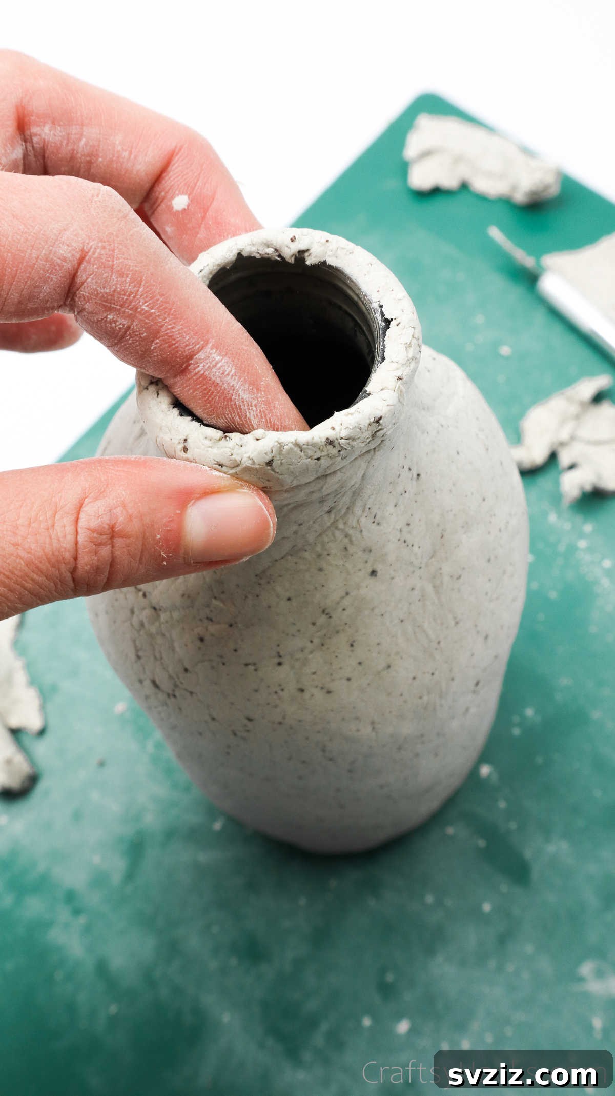 Covering Bottle Spout with Air Dry Clay