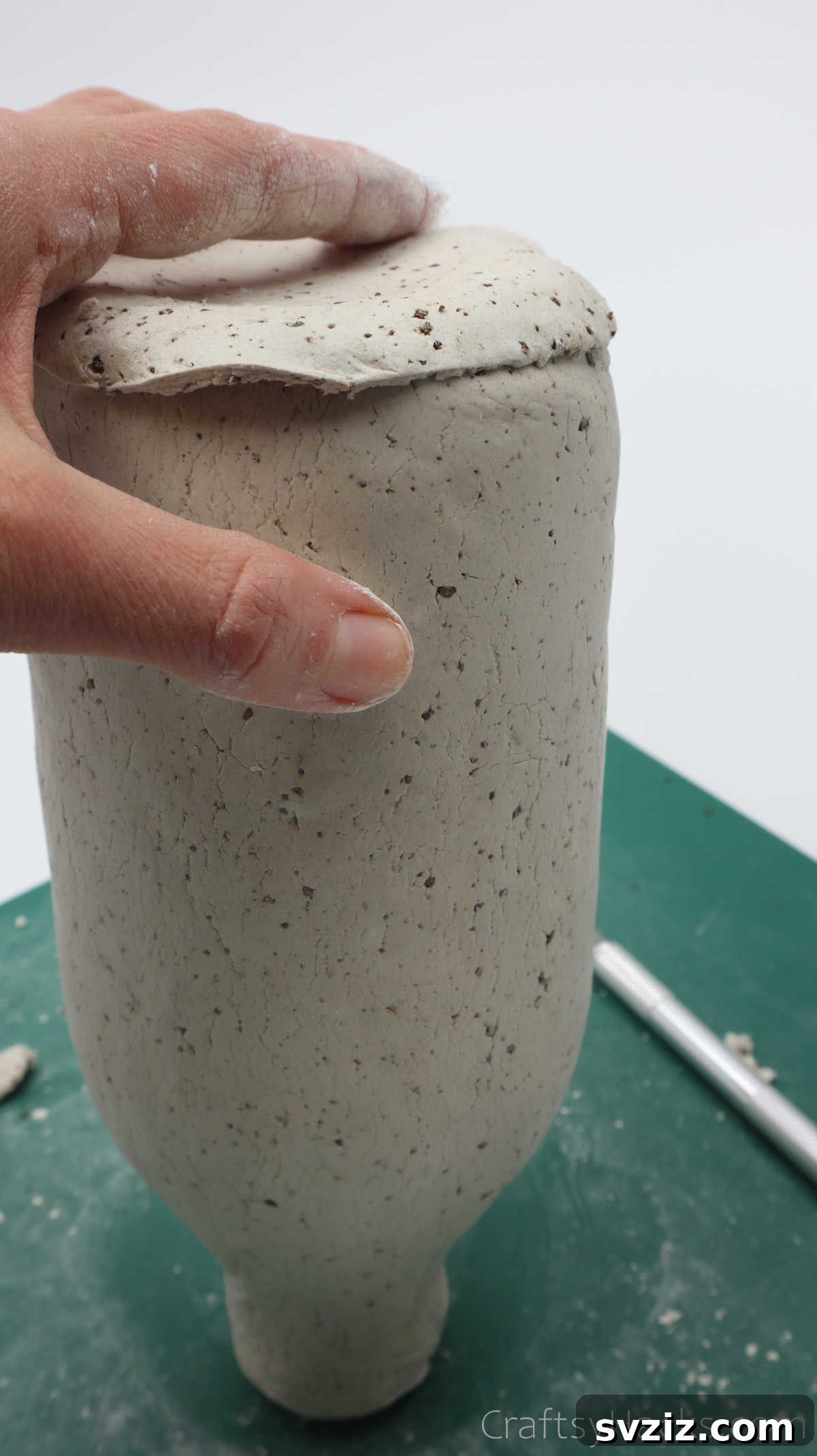 Attaching Clay Bottom to Bottle