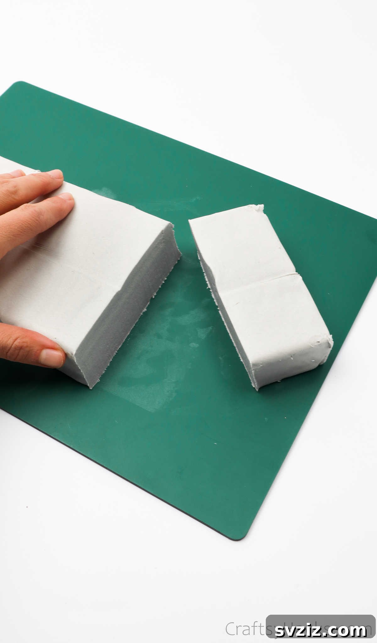 Cutting a Block of Air Dry Clay