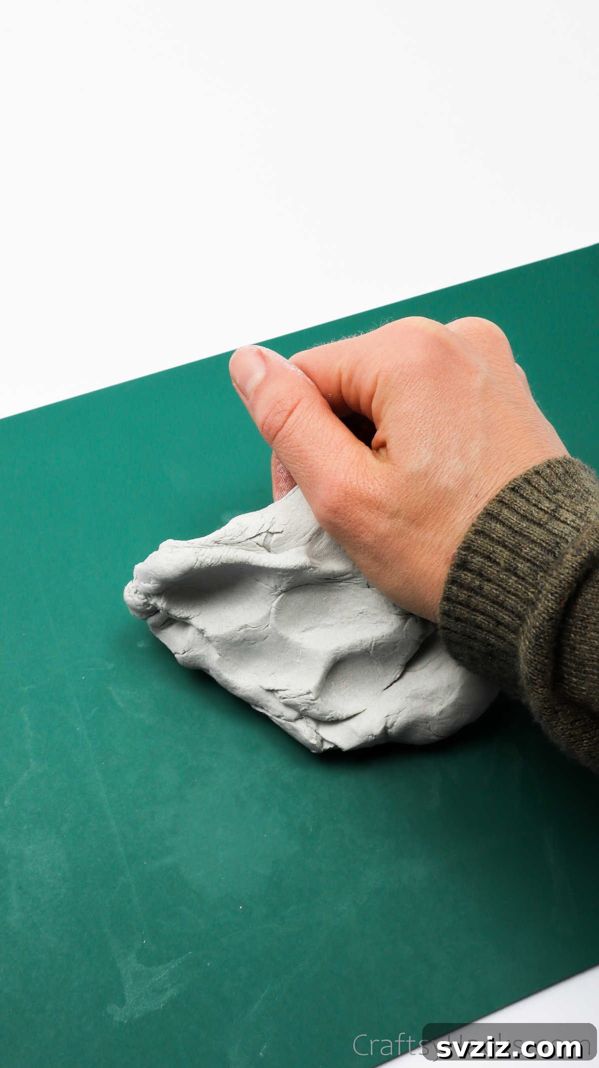 Kneading Air Dry Clay to Make it Pliable