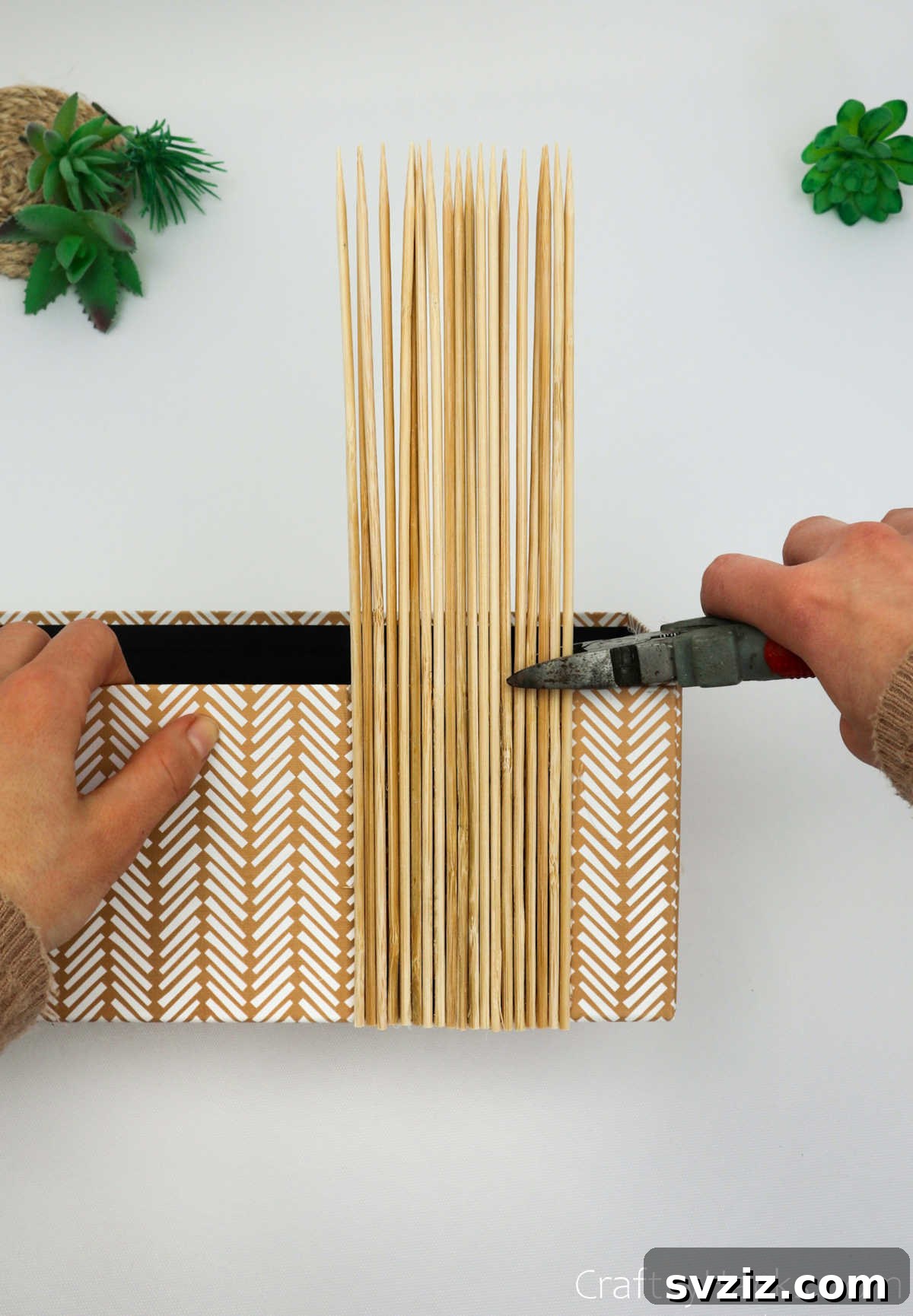 Boho Succulent Bliss: Your DIY Planter Guide 11 cutting ends of skewers