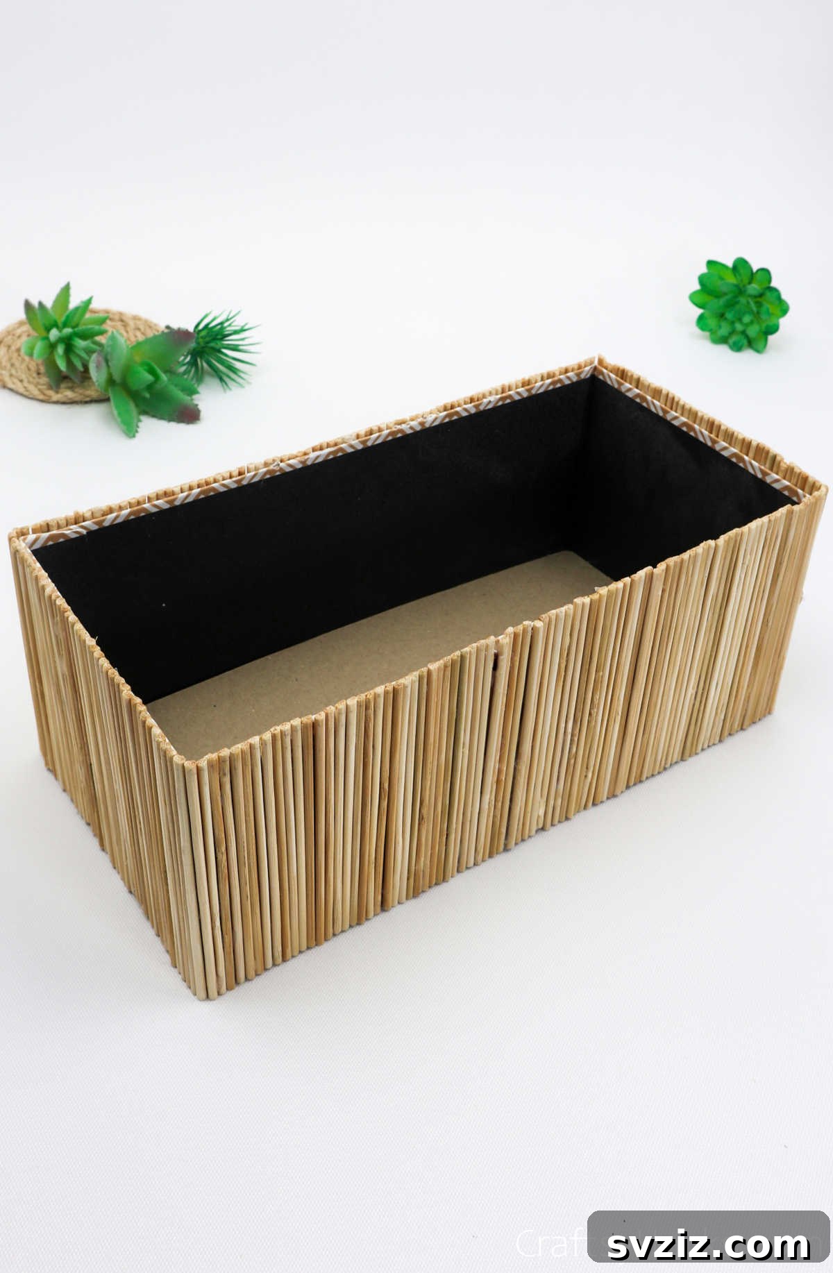 Boho Succulent Bliss: Your DIY Planter Guide 15 box lined with skewers