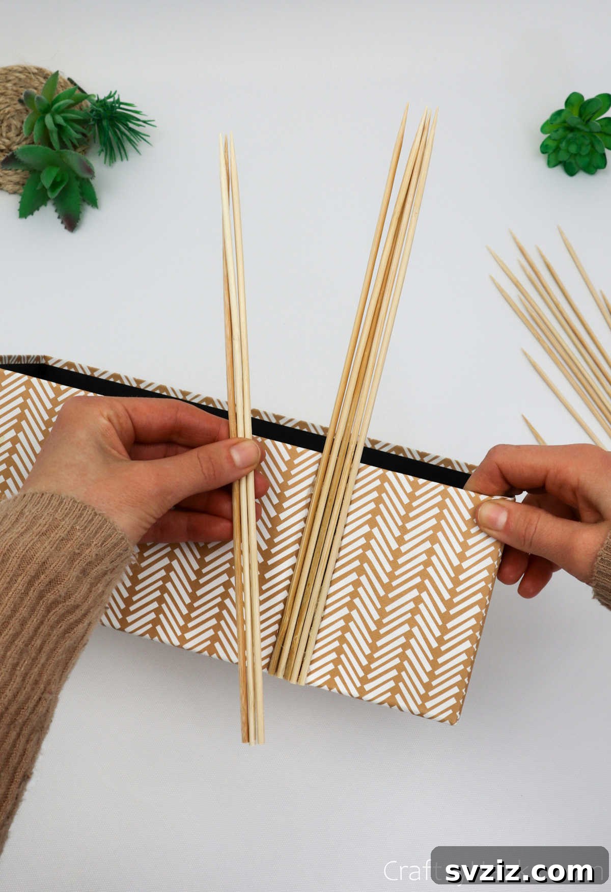 Boho Succulent Bliss: Your DIY Planter Guide 9 adding more skewers