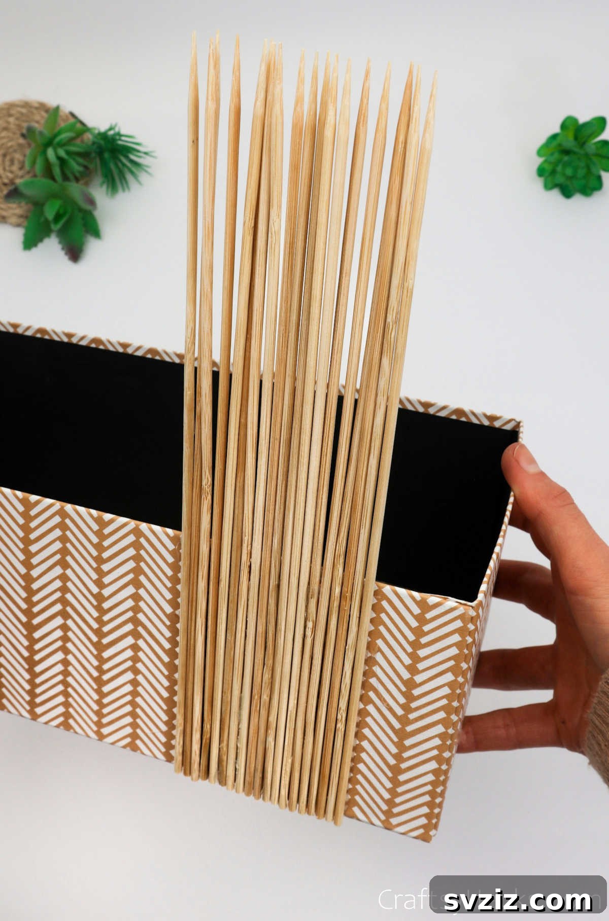 Boho Succulent Bliss: Your DIY Planter Guide 10 filling board with skewers