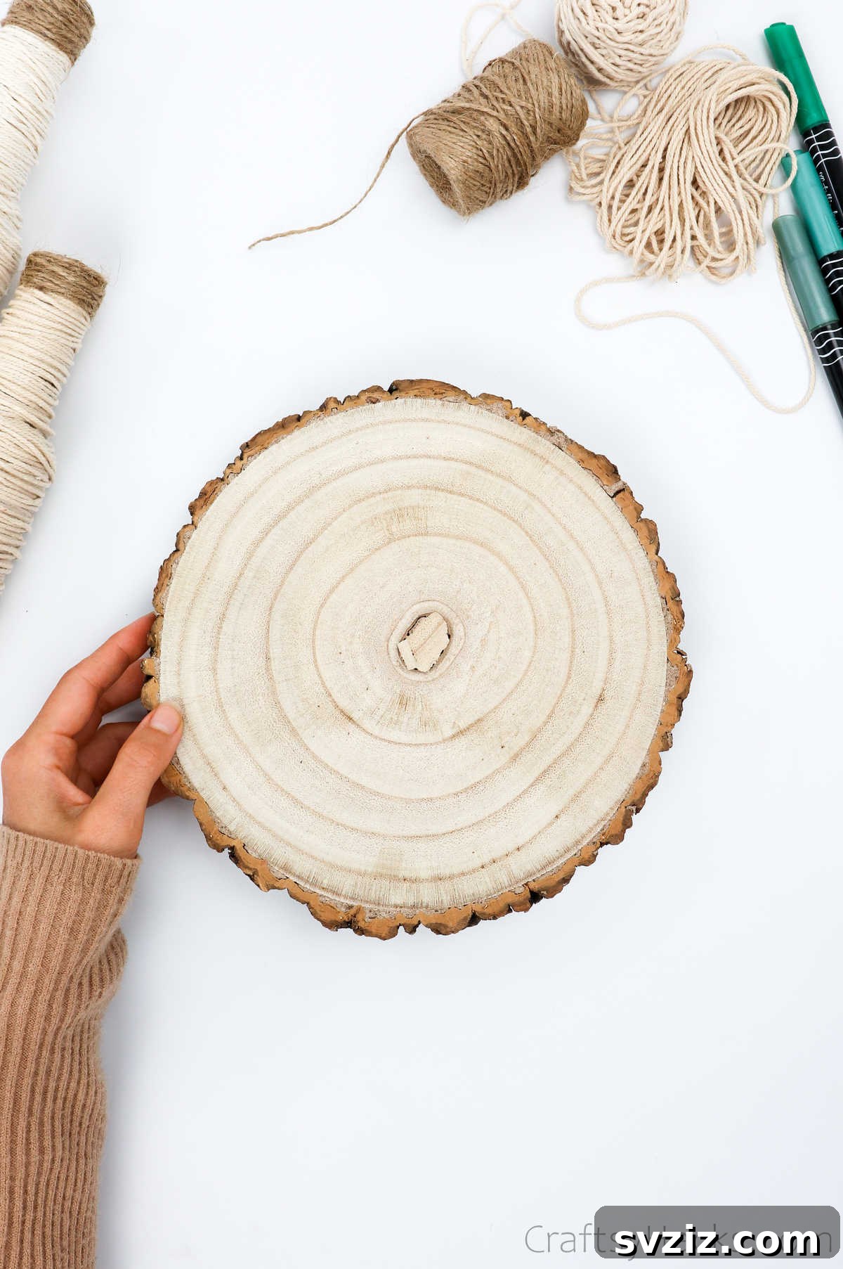 Rustic Wood Slice Base for Wedding Centerpiece