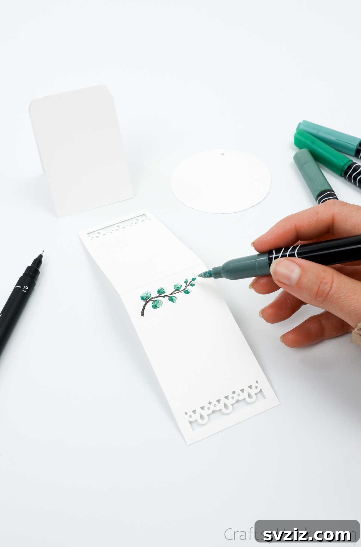 Hand-Drawn Decorations on a Wedding Place Card