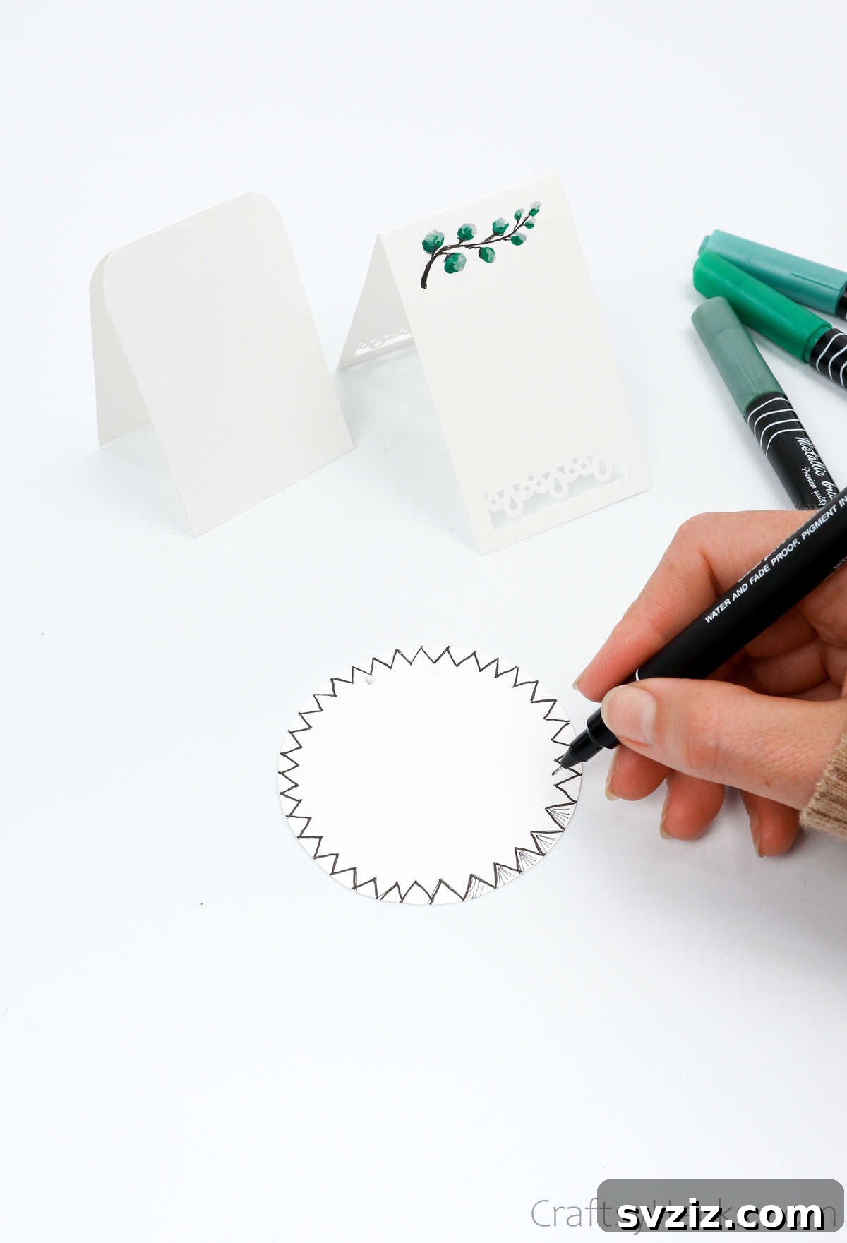 Intricate Hand-Drawn Design on a Wedding Table Card