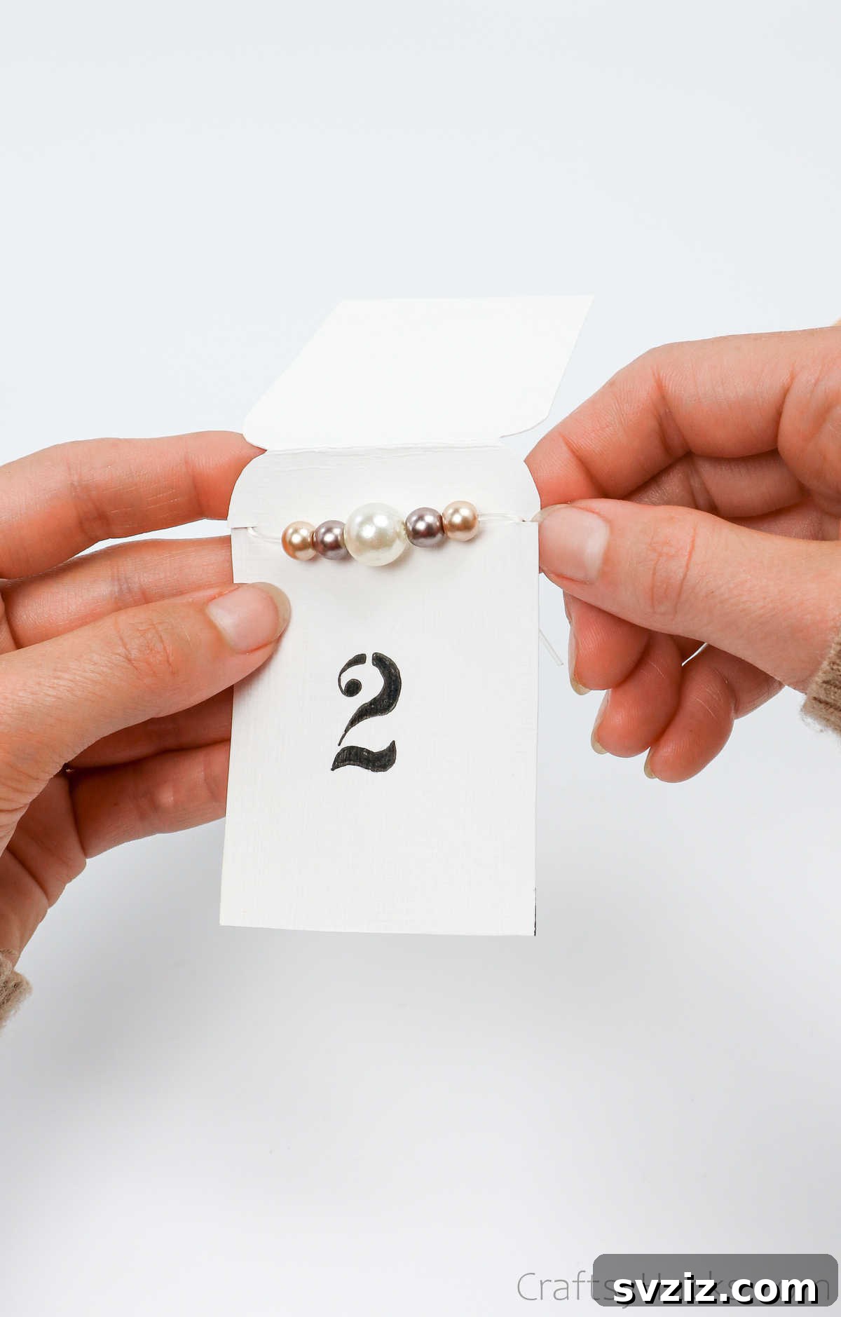 Pearl Bead Embellished Table Number Card