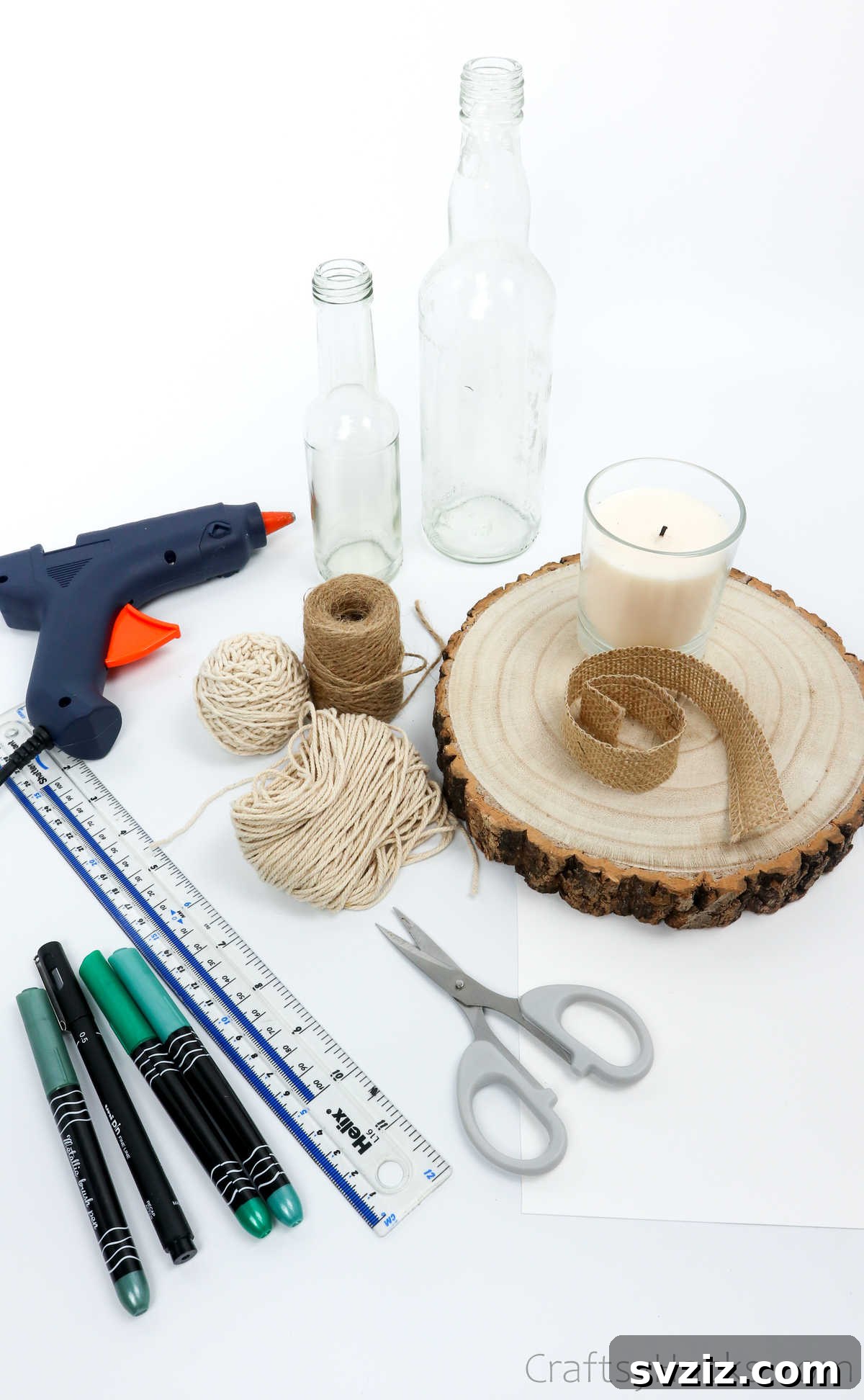 Collection of Craft Supplies for DIY Wedding Centerpiece