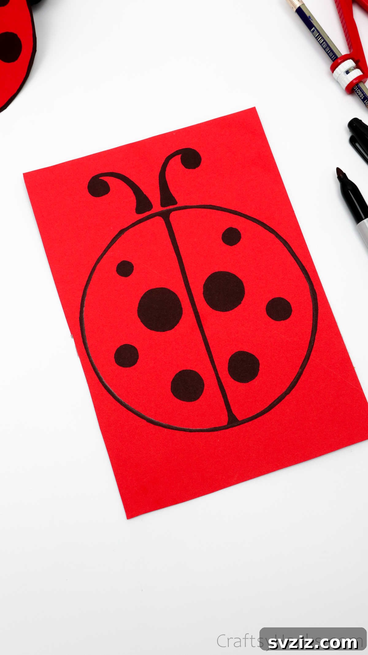 DIY Cardboard Tube Ladybugs 19 finished ladybug drawing