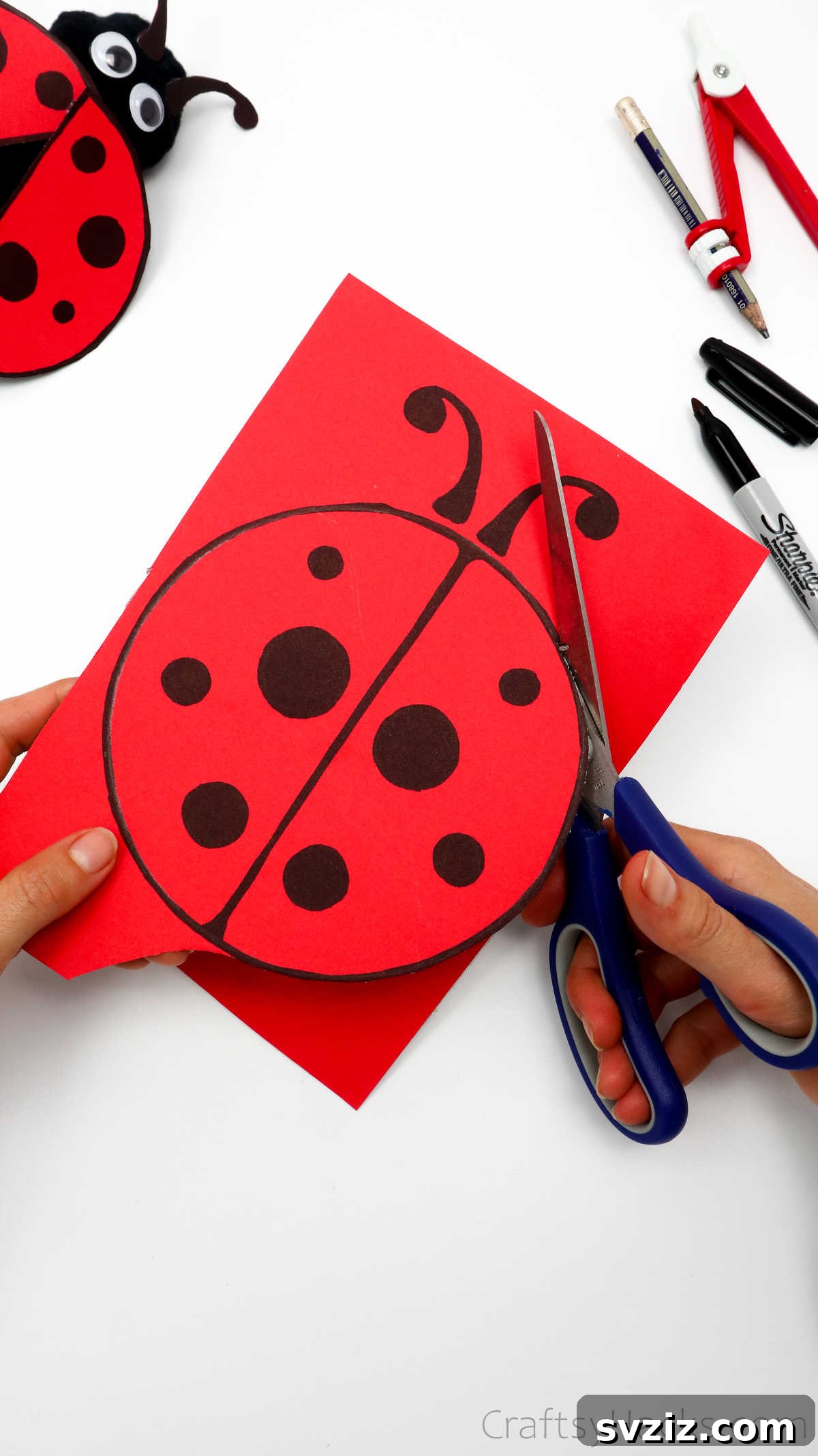 DIY Cardboard Tube Ladybugs 20 cutting out ladybug