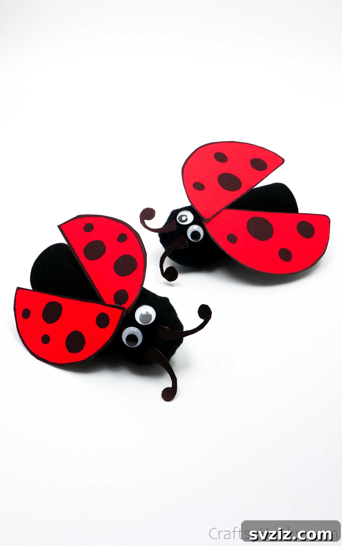 DIY Cardboard Tube Ladybugs 30 two completed ladybugs