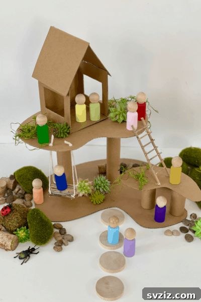 40+ Fun Cardboard Crafts for the Whole Family 12 Kids' Cardboard Treehouse Craft