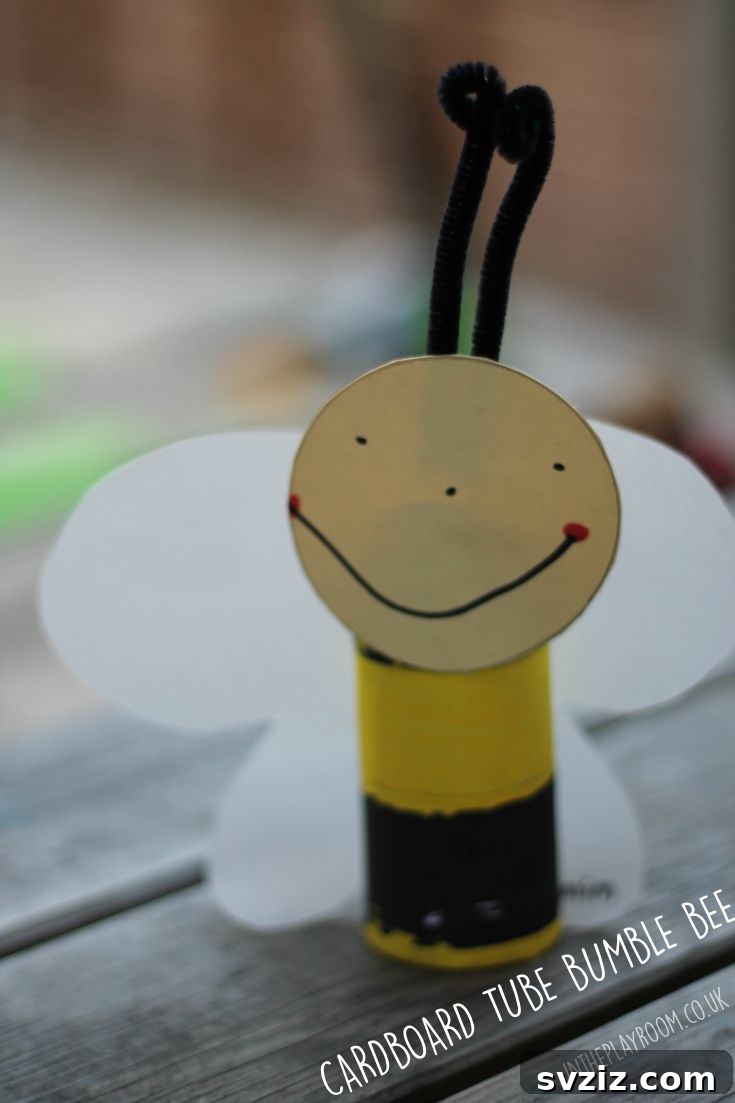 40+ Fun Cardboard Crafts for the Whole Family 17 Cardboard Tube Bumble Bee Craft