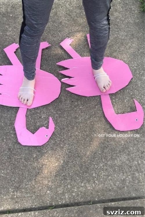 40+ Fun Cardboard Crafts for the Whole Family 23 DIY Pink Flamingo Cardboard Feet