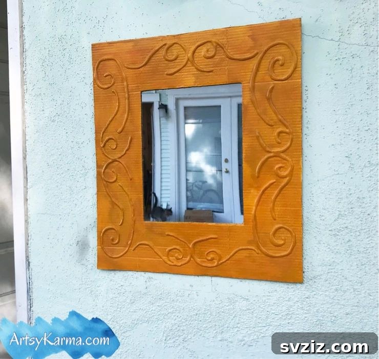 40+ Fun Cardboard Crafts for the Whole Family 36 DIY Decorative Cardboard Framed Mirror