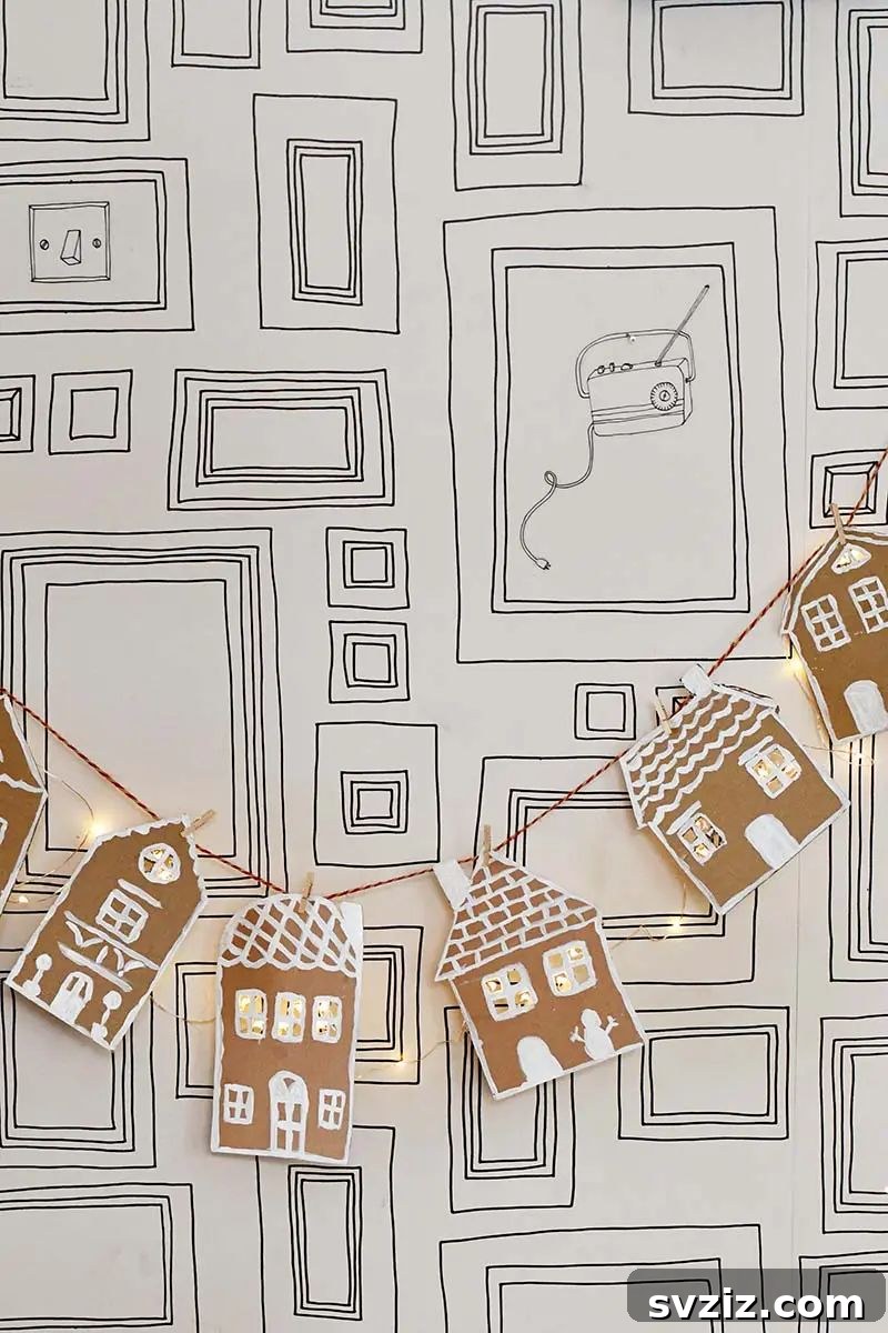 40+ Fun Cardboard Crafts for the Whole Family 41 Upcycled Cardboard Gingerbread Garland