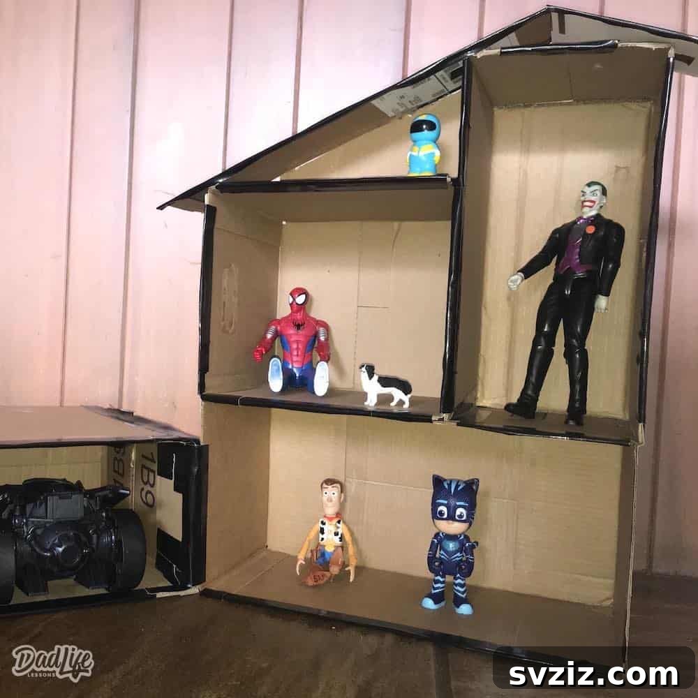 40+ Fun Cardboard Crafts for the Whole Family 8 DIY Cardboard Dollhouse