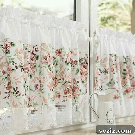 20 Enchanting Shabby Chic Kitchen Makeovers 19 Floral Curtains