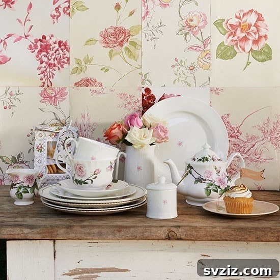 20 Enchanting Shabby Chic Kitchen Makeovers 3 Vintage Floral Kitchen Wallpaper