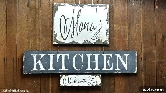 20 Enchanting Shabby Chic Kitchen Makeovers 4 Vintage Kitchen Sign