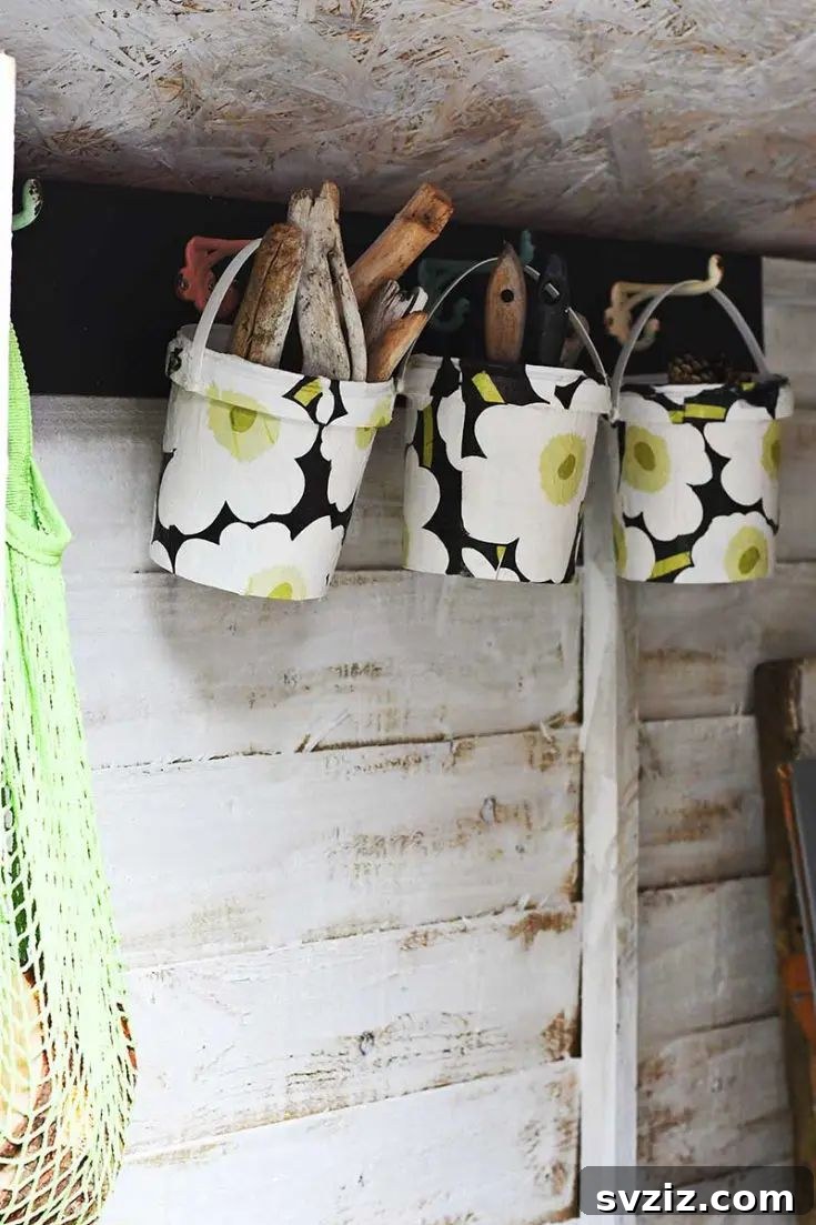 Creative Upcycled Hanging Bucket Storage