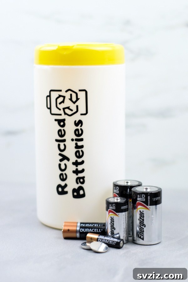 Eco-Friendly Recycled Batteries Container