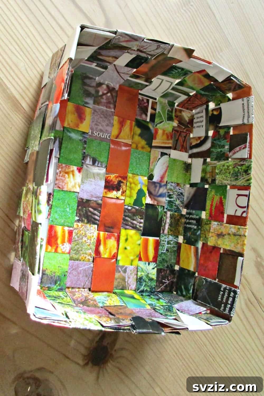 Upcycled Magazine Basket for Eco-Friendly Storage