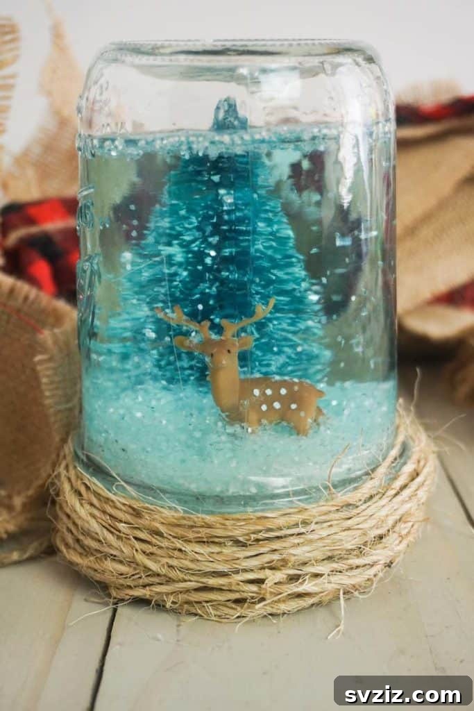 Snow Globe Mason Jar
