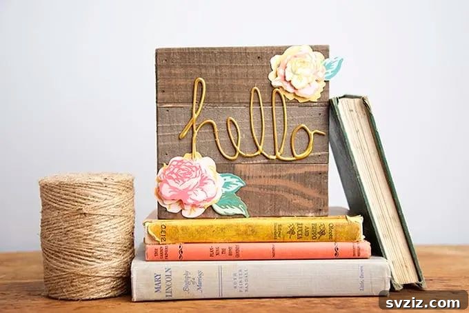 Floral Wood Welcome Sign
