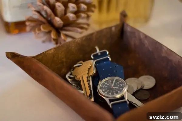 DIY Leather Key Basket