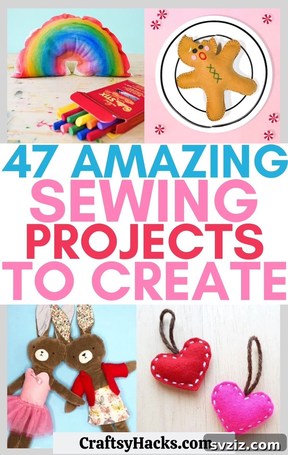 Effortless Stitching: 47 Projects for Every Skill Level 2 A vibrant collection of finished sewing projects, including bags, pillows, and decorative items, showcasing the diverse possibilities of DIY sewing for all skill levels.