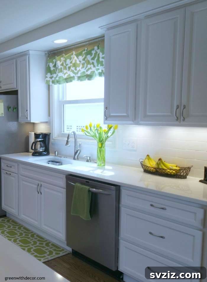 Effortless Stitching: 47 Projects for Every Skill Level 20 A stylish window valance made from a patterned shower curtain, enhancing a window's decor.