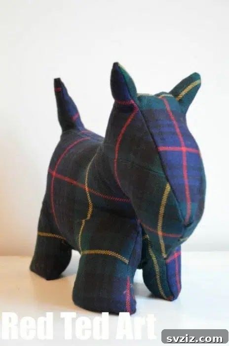 Effortless Stitching: 47 Projects for Every Skill Level 38 An adorable Scottie dog-shaped fabric door stop, filled with weights, preventing a door from closing.