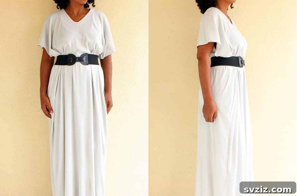 Effortless Stitching: 47 Projects for Every Skill Level 10 A flowing, comfortable maxi dress in a vibrant blue and white pattern, perfect for warm weather.