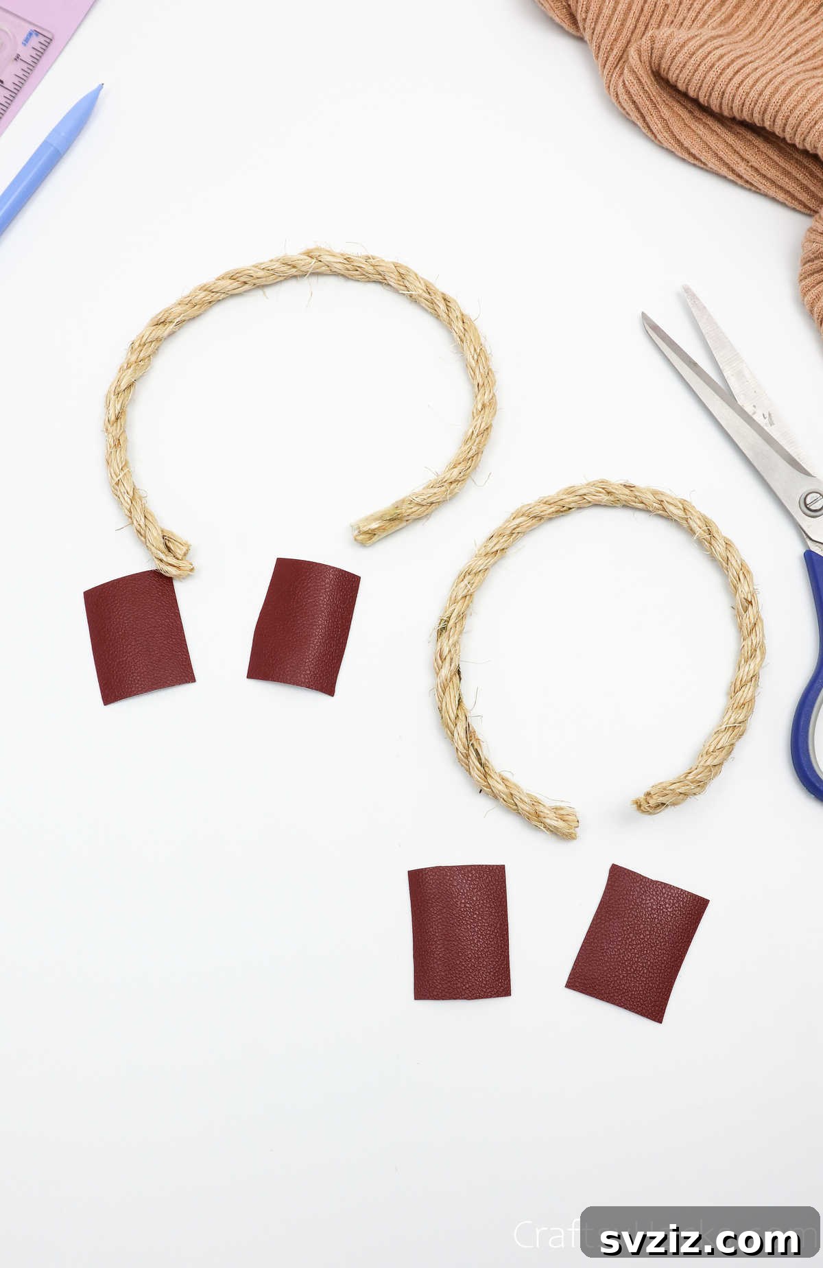 Two pieces of rope with decorative ends