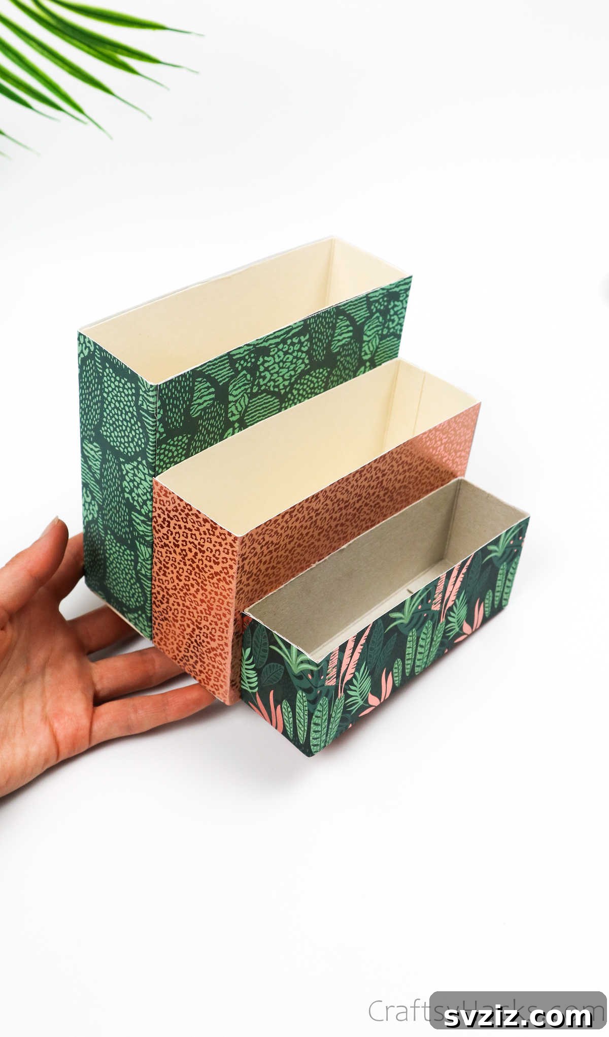 Eco-Chic Desk Organizer from Kitchen Recyclables 41 attaching three boxes together with tape