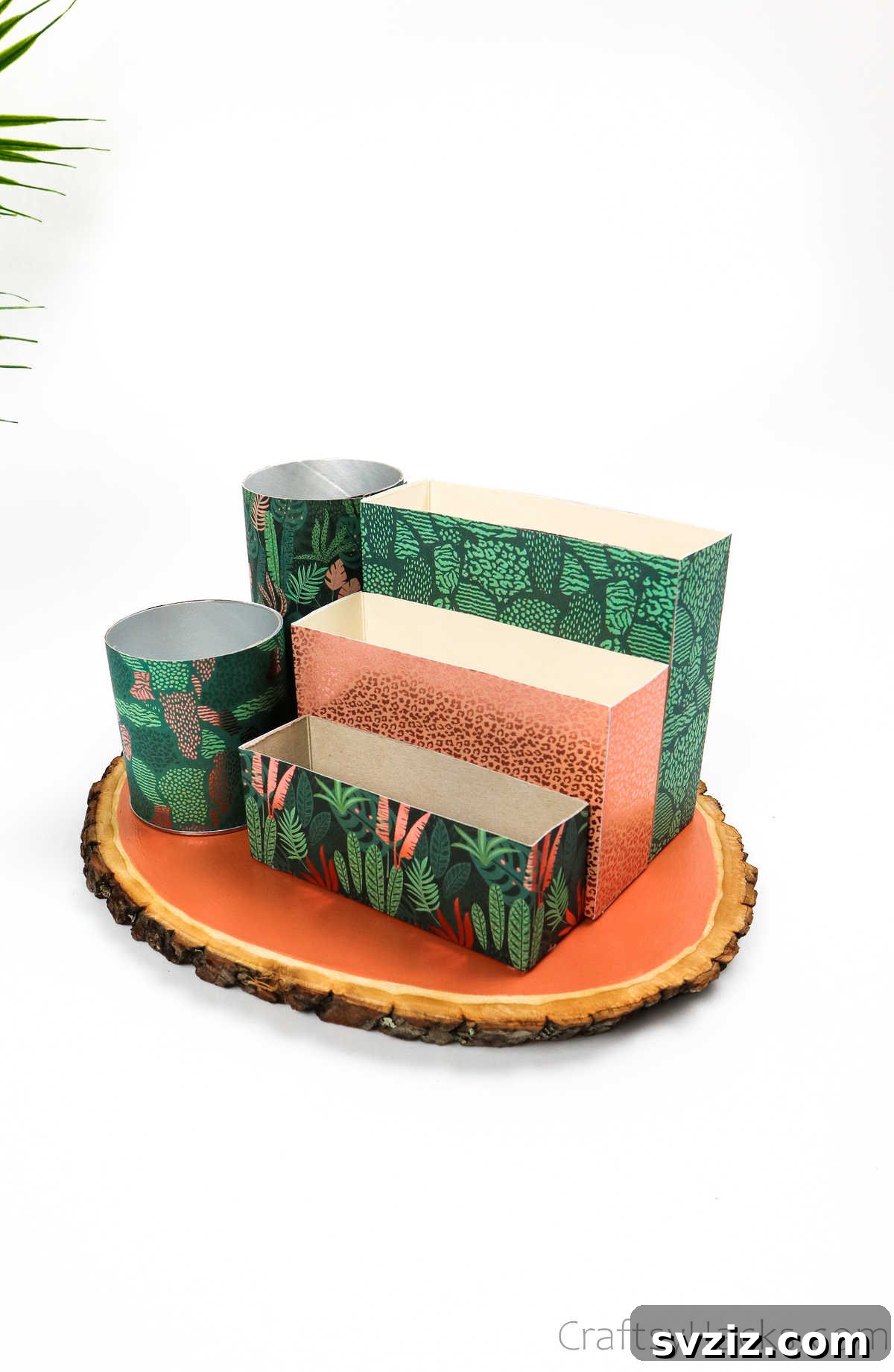 Eco-Chic Desk Organizer from Kitchen Recyclables 45 completed DIY upcycled desk organizer