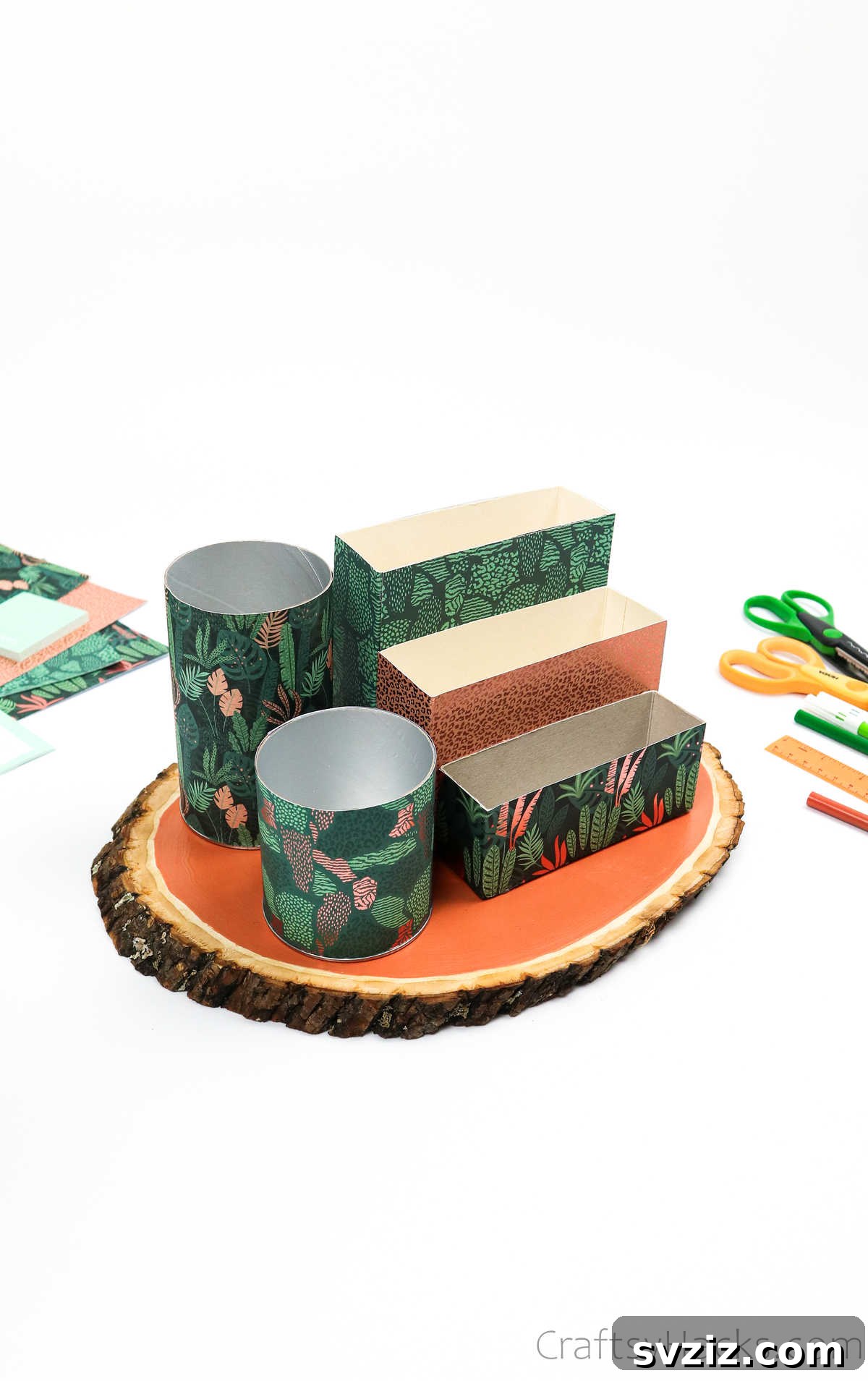 Eco-Chic Desk Organizer from Kitchen Recyclables 47 diy desk organizer made from upcycled food packaging