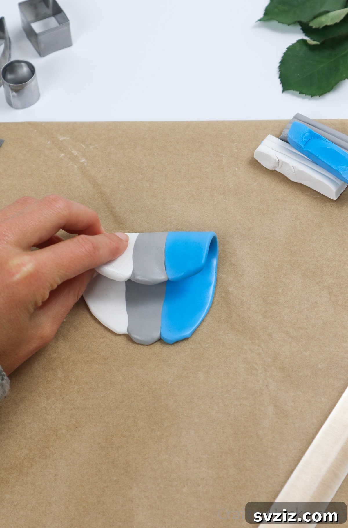 Craft Your Own Polymer Clay Earrings 16 Folding mixed polymer clay for enhanced marbling