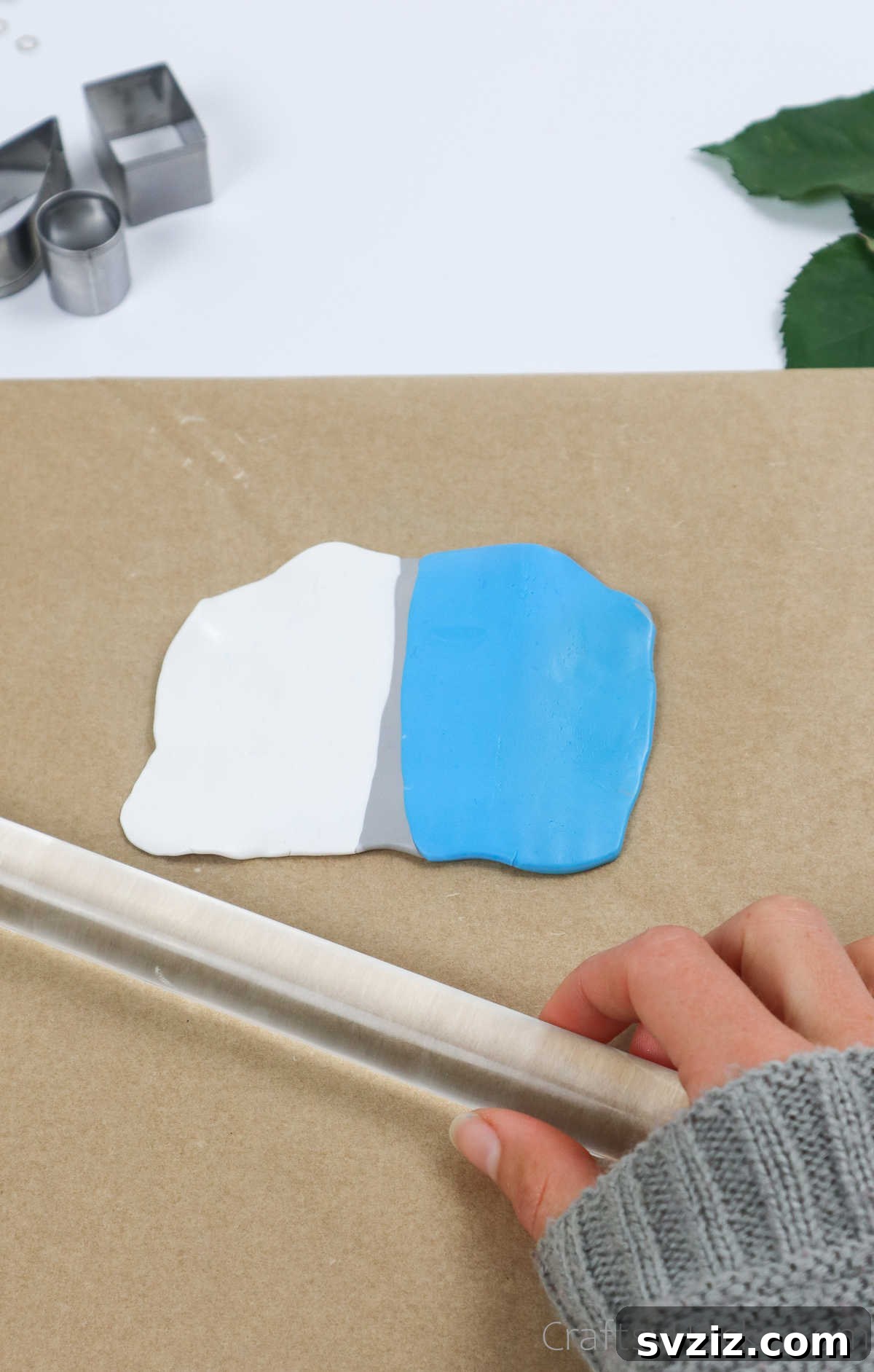 Craft Your Own Polymer Clay Earrings 20 Rolled out polymer clay sheet with a beautiful marbled pattern
