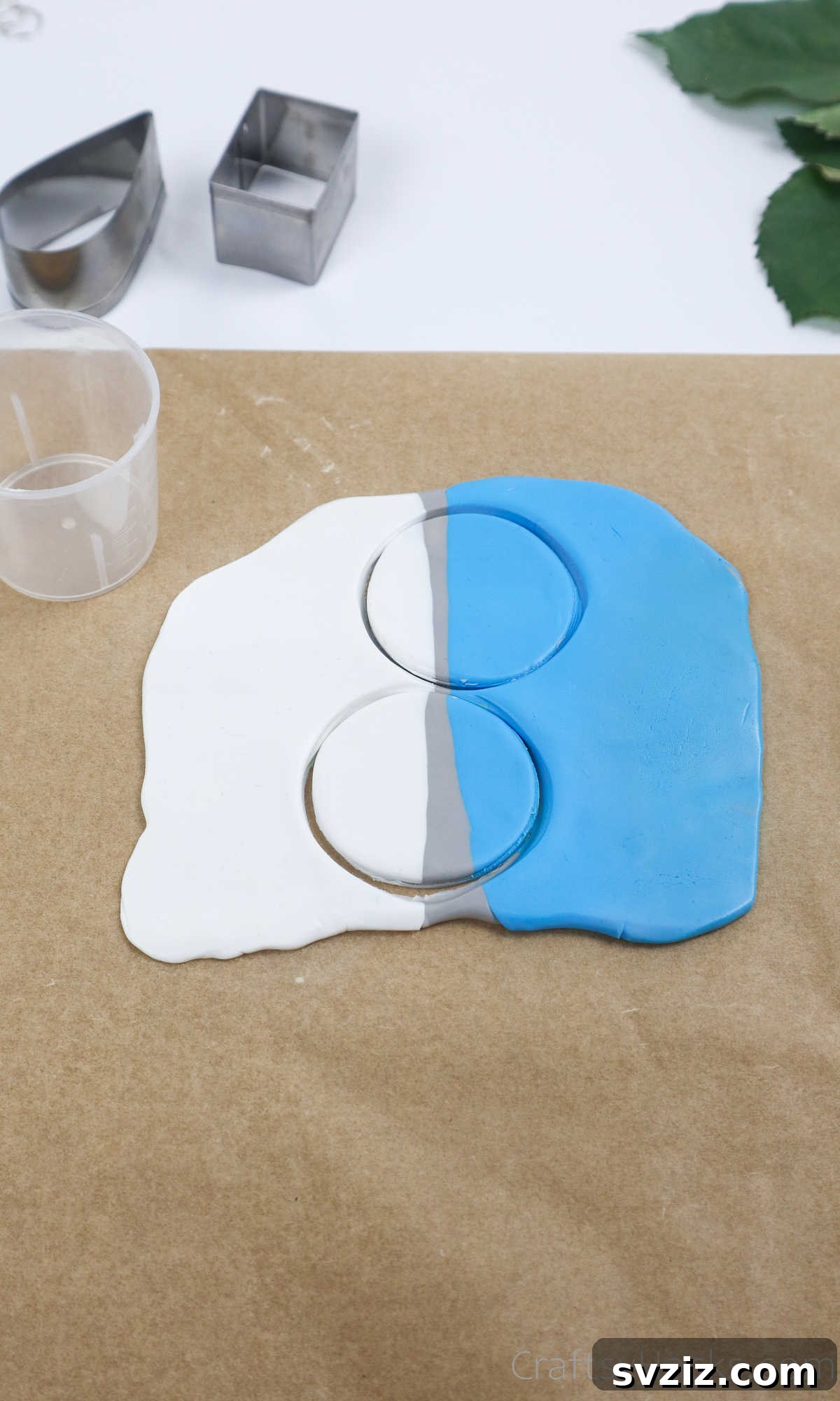 Craft Your Own Polymer Clay Earrings 21 Cutting circular shapes from marbled polymer clay