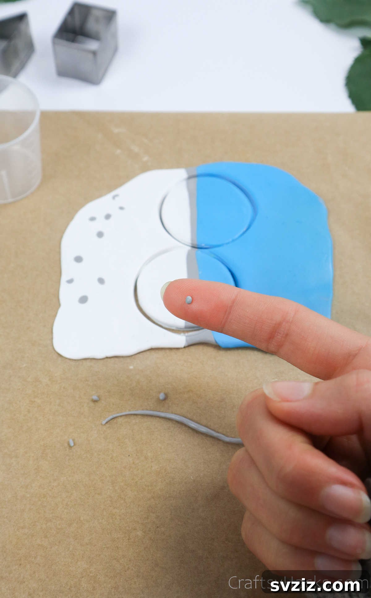 Craft Your Own Polymer Clay Earrings 22 Adding small dots of clay to a larger clay piece